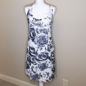 MI Manchi Sheer layered black and white dress